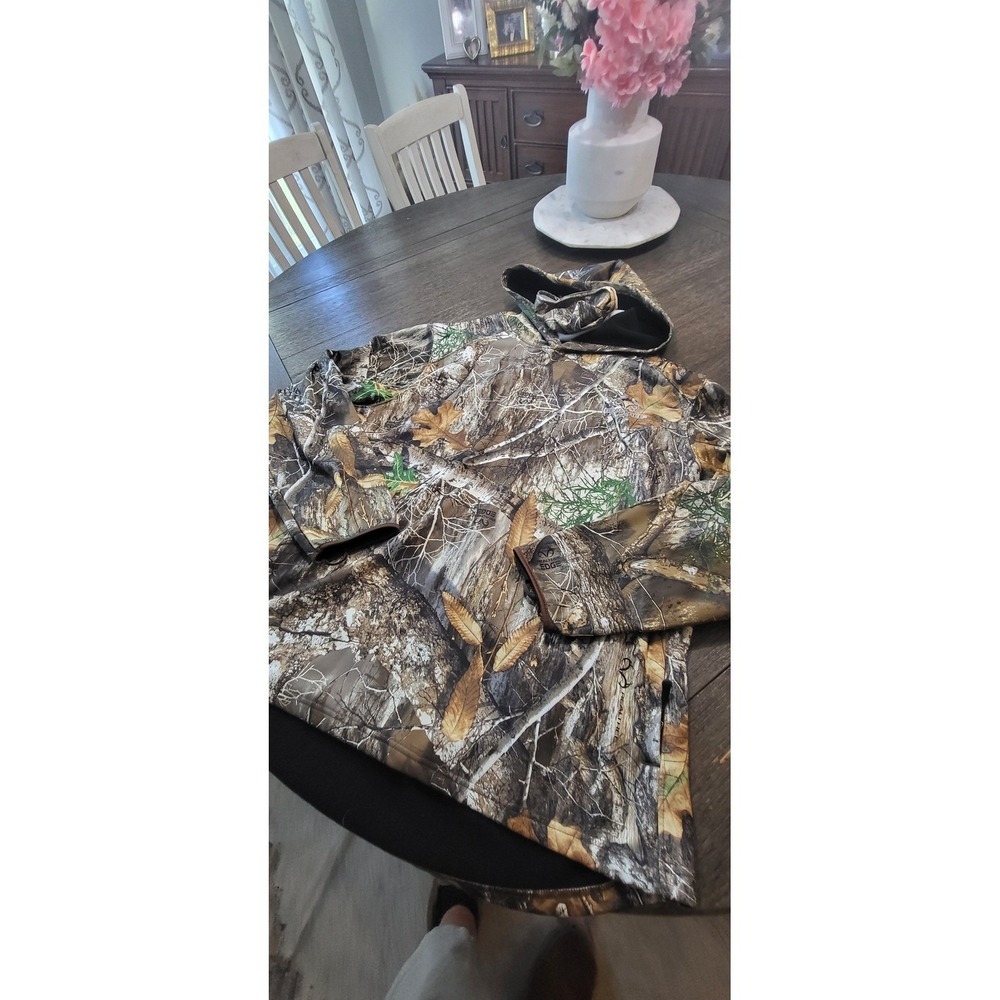 Realtree Mens 3XL Hunting Hoodie with Built-in Face Mask Camouflage